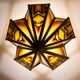 Amsterdam school Dutch Art Deco Stained Glass Chandelier Holland