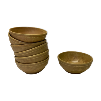 Set of 7 vintage sandstone bowls