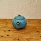 60s blue ceramic teapot