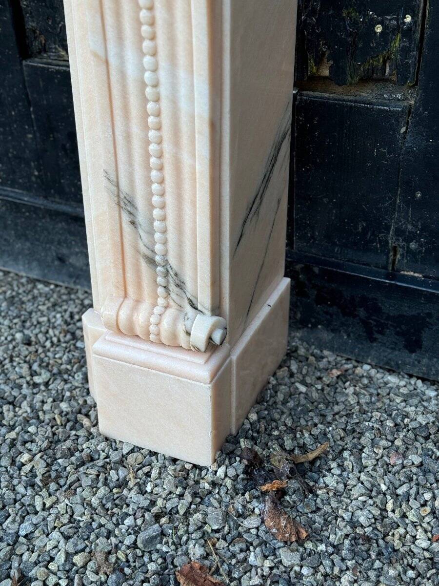 Louis XVI Style Fireplace in Pink Marble Circa 1980