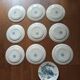 set of 10 antique earthenware plates with blue decoration from Bordeaux