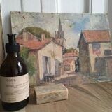Painting oil ancient landscape