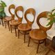 4 chaises bistrot Baumann modèle Mouette en bois courbé