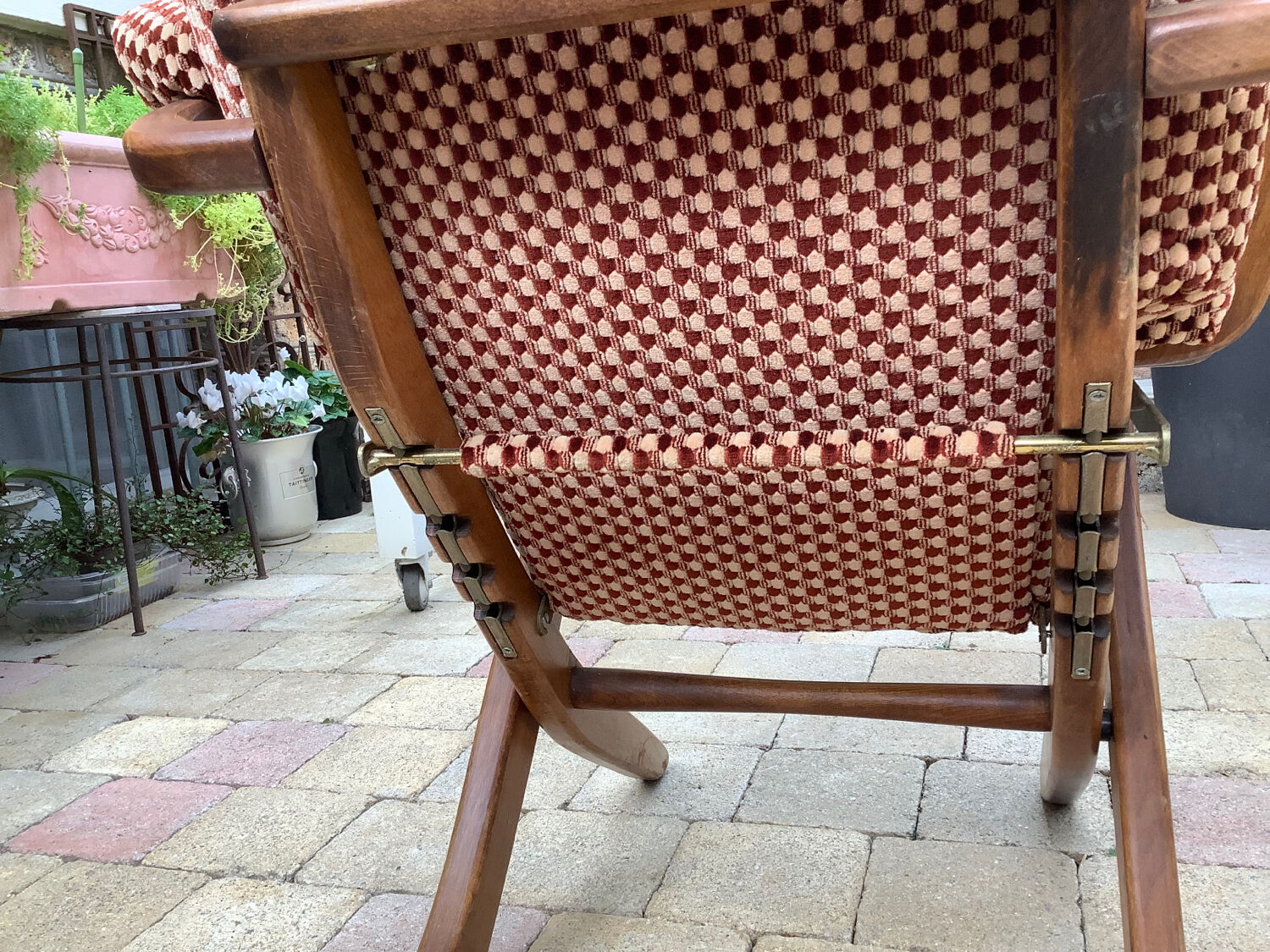 Fauteuil et 2 chaises Baumann en velours vintage