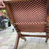 Armchair and 2 Baumann chairs in vintage velvet