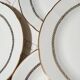 Set of 6 flat plates gilded in porcelain of Châtres sur Cher limoges