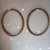 Pair of oval gilded frames Louis XVI style