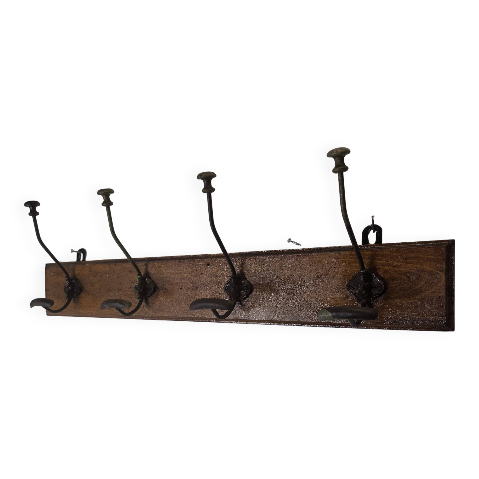 Old coat rack with 4 hooks