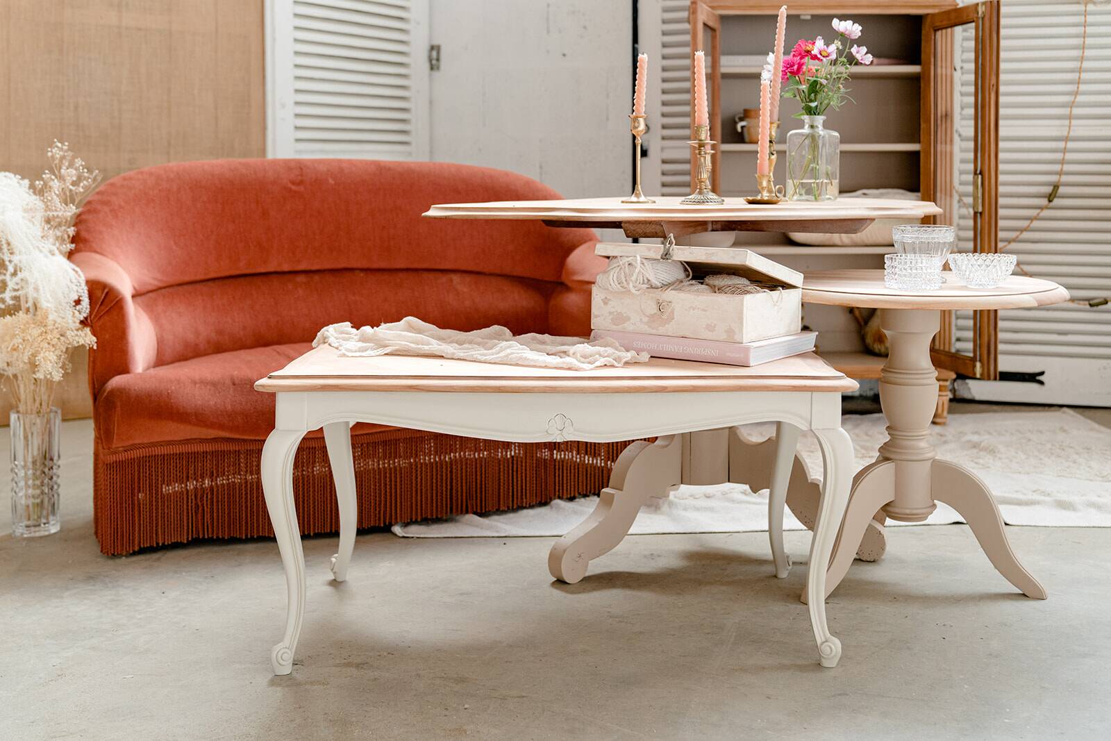 Old wooden pedestal table
