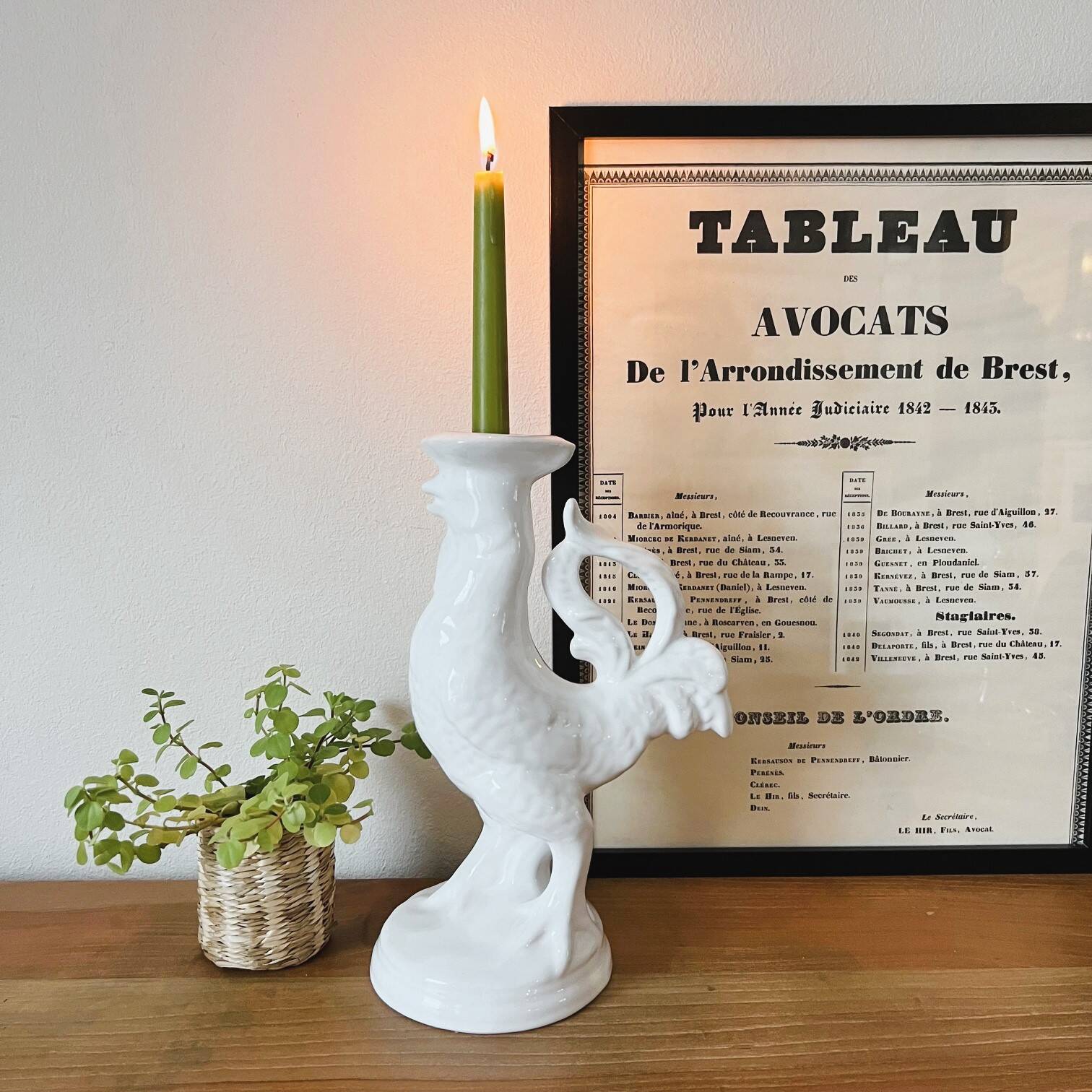 Earthenware candle holder “Rooster”