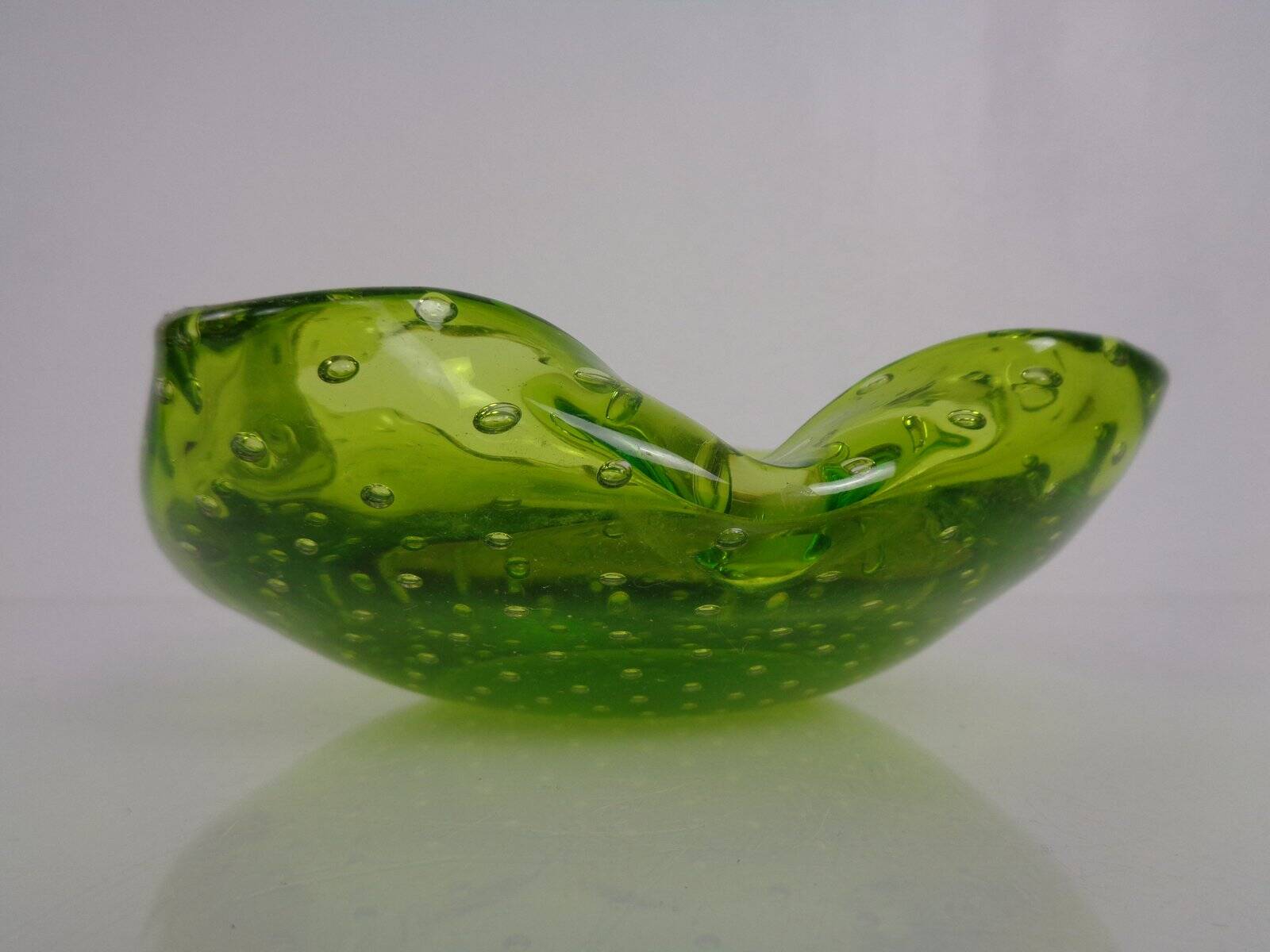 Green Sommerso Murano Glass Ashtray, Italy, 1960s
