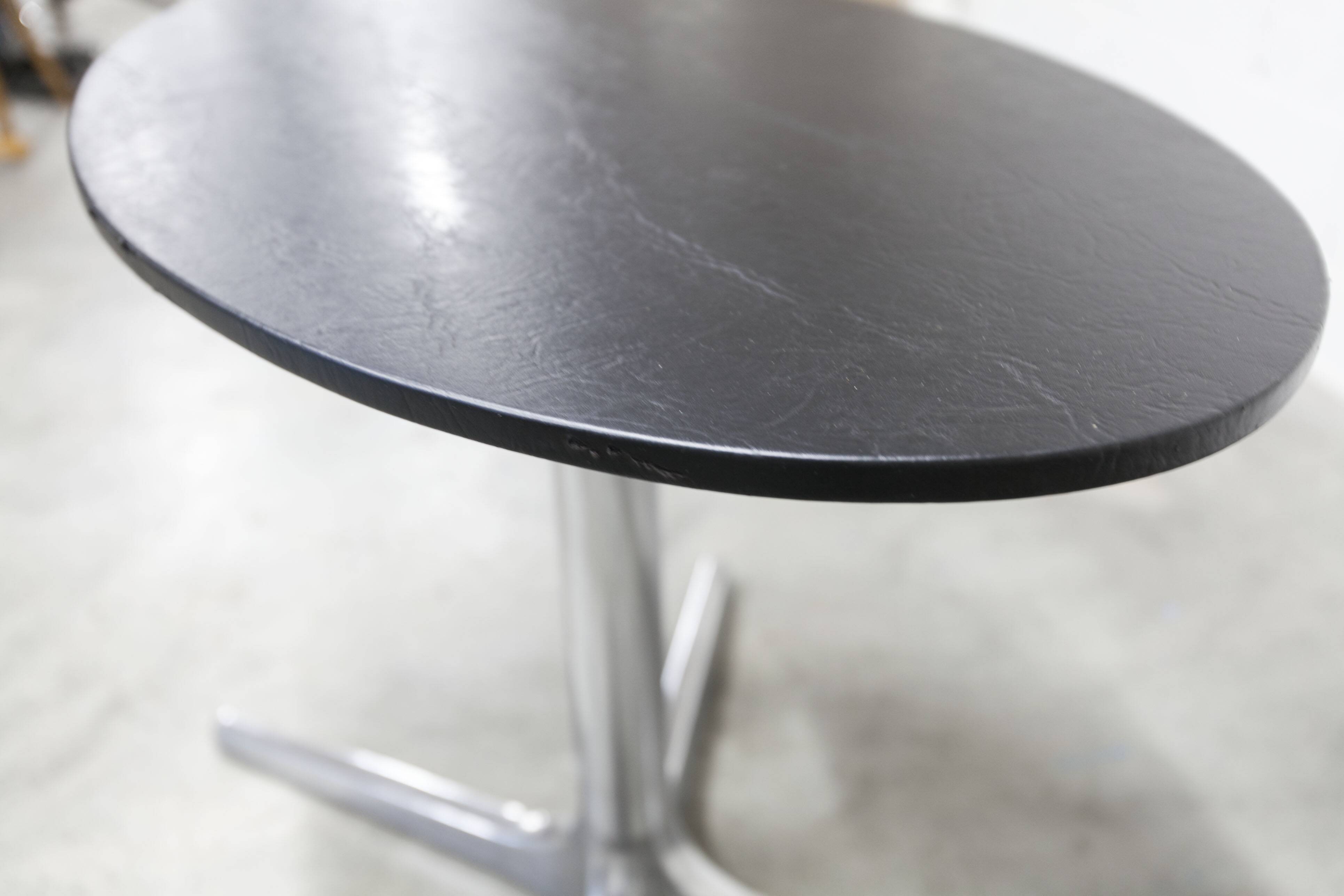 Roche Bobois oval table 1970 smoked glass chrome legs 152x117 cm