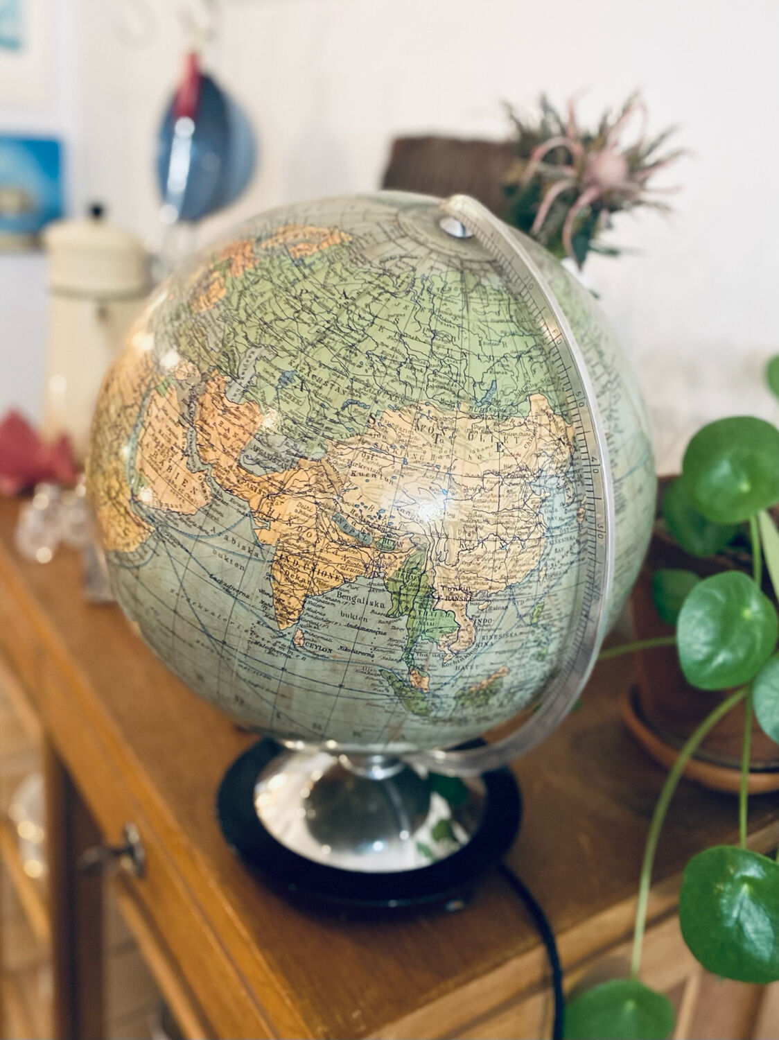 Illuminated terrestrial globe Columbus, Sweden, 1950s