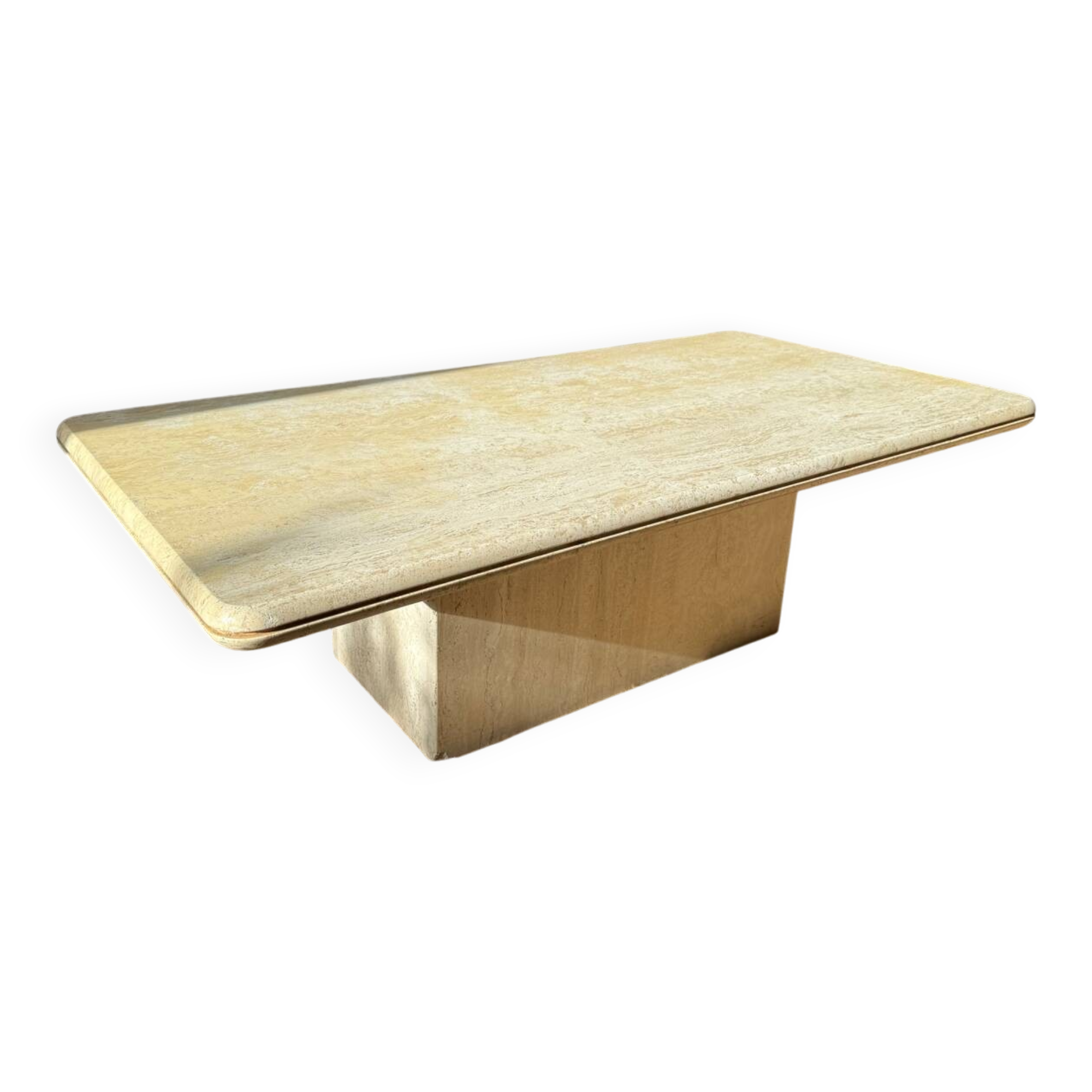 Travertine coffee table