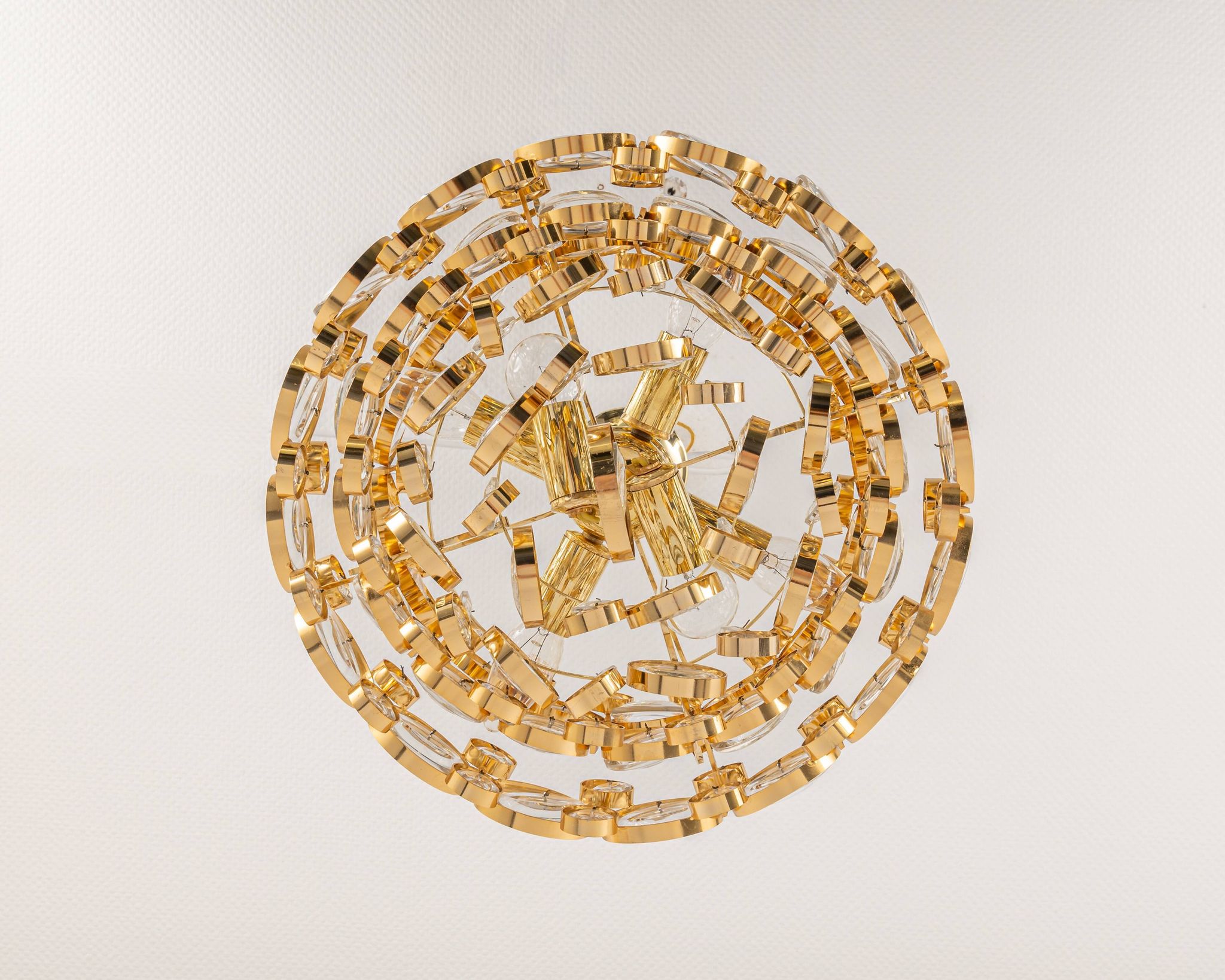 Lustre en laiton doré par Palwa Allemagne, années 1970