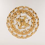 Lustre en laiton doré par Palwa Allemagne, années 1970