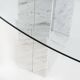 Table named "Diapason". Carrara marble and glass. Cattelan Italia. 90s.