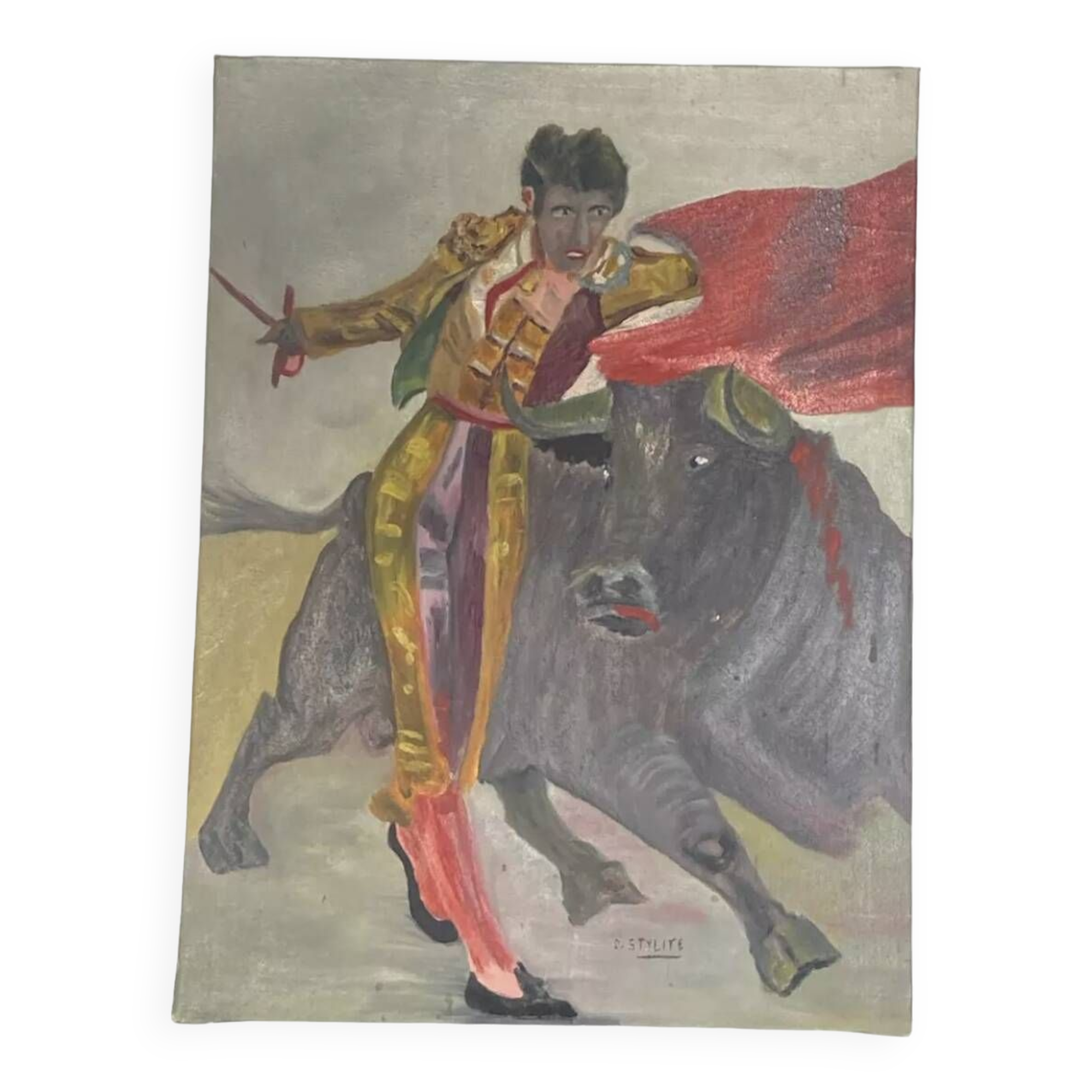 Regionalist painting oil on canvas