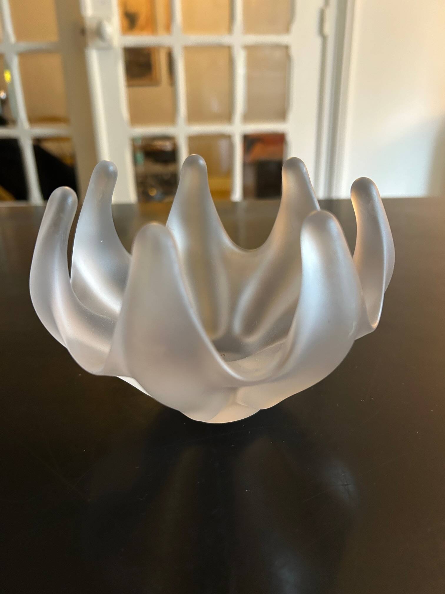frosted crystal candlestick