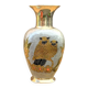 Vintage enamelled brass vase with owl decoration – handcrafted