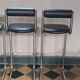 Chaise tabouret de bar chrome 1980
