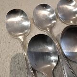 6 silver-plated ice cream scoops, goldsmith Frionnet, pearl decor
