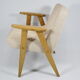 Fauteuil vintage 366 Pologne années 60 J. Chierowski, tissu beige
