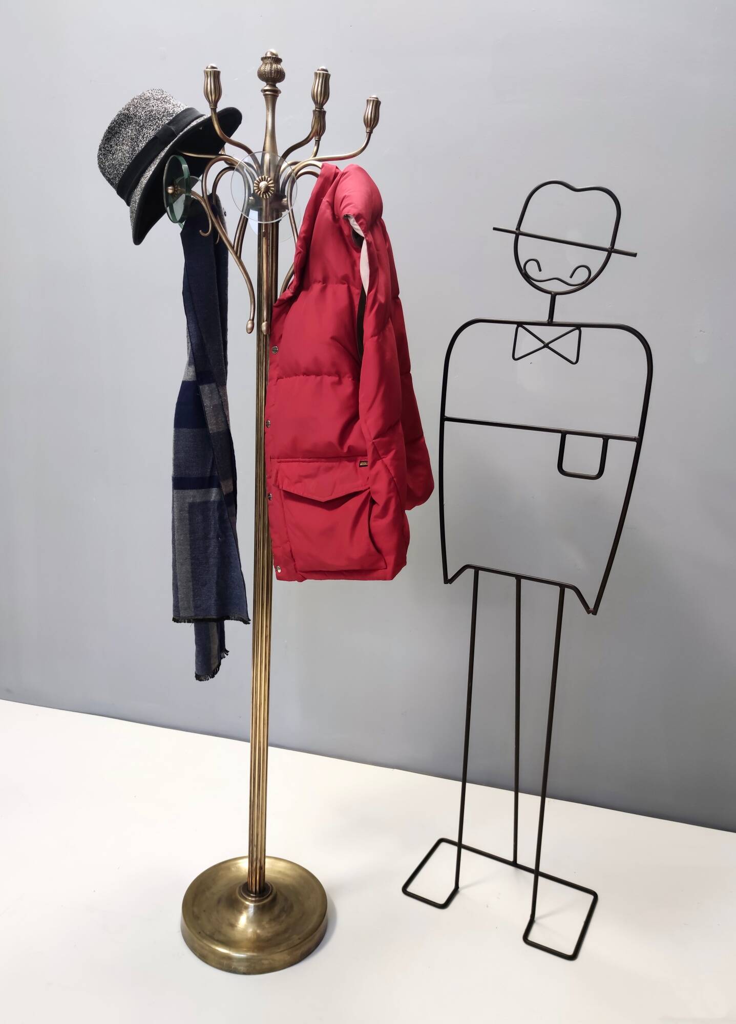 Brass and Glass Revolving Coat Rack, Italy