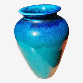 Turquoise and cobalt vase