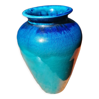 Turquoise and cobalt vase