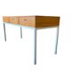 Console/table d'appoint vintage en bois avec structure en métal