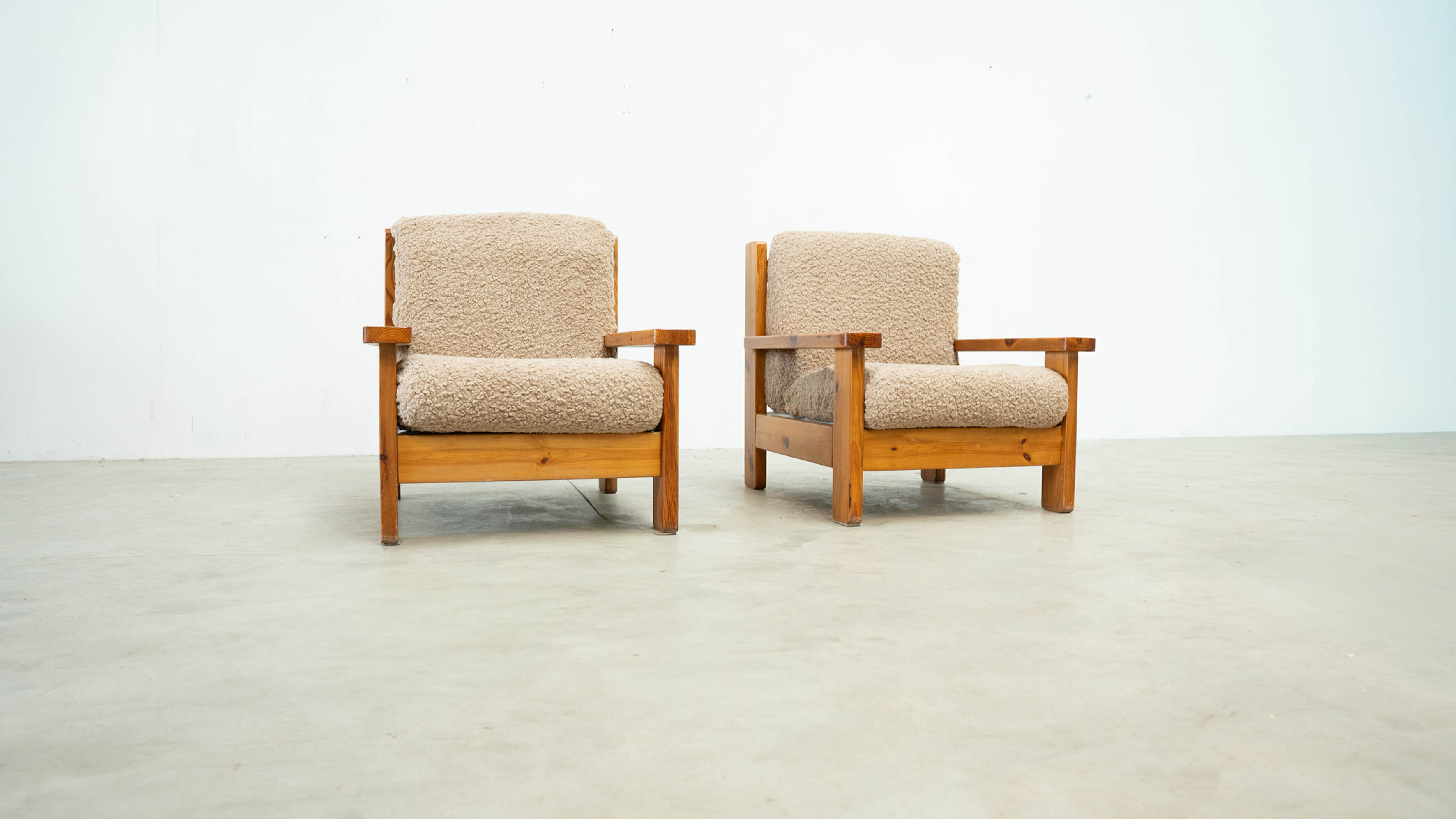 Set of two brutalist lounge chairs