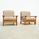 Set of two brutalist lounge chairs