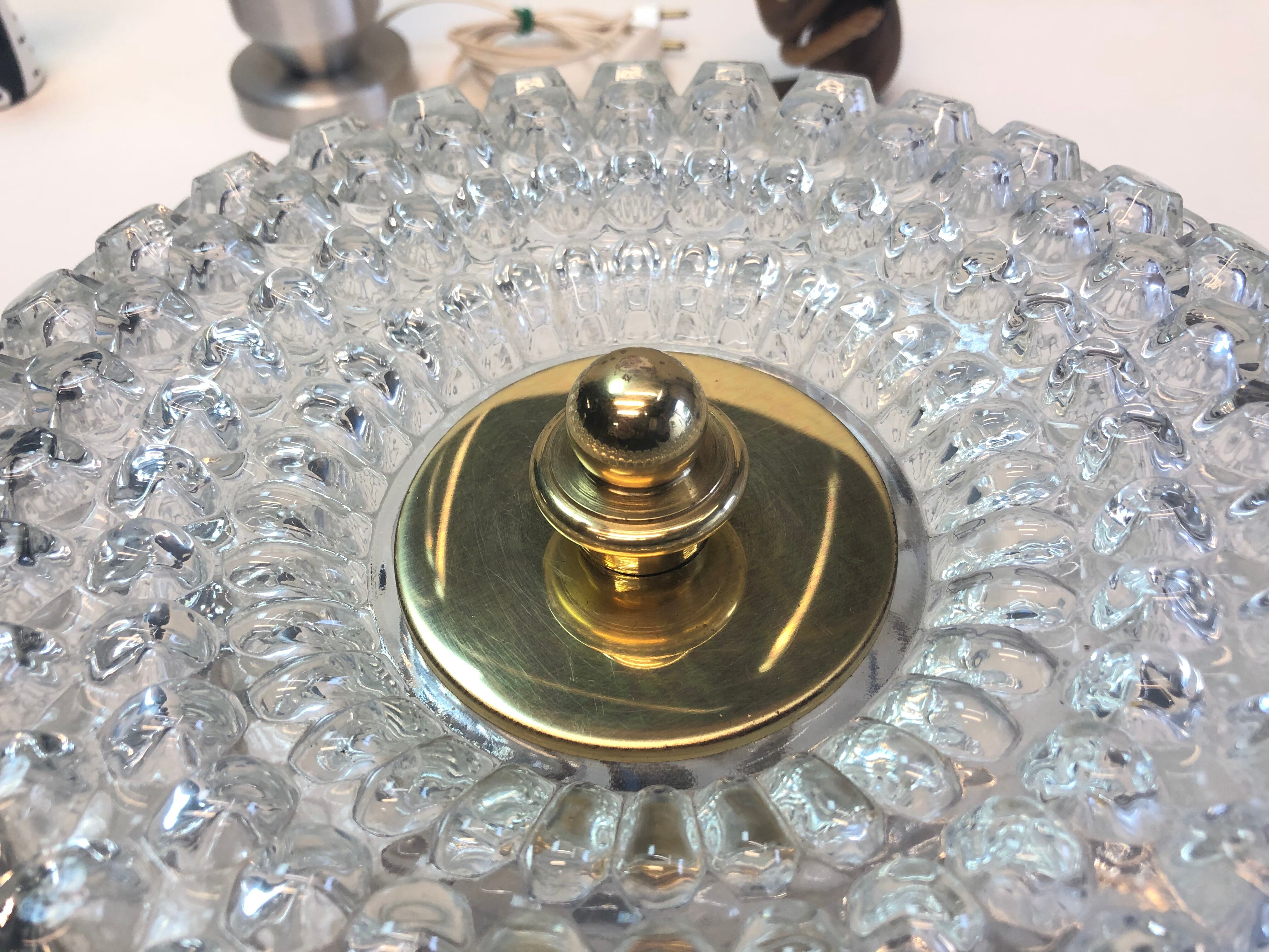 Limburg glass & brass ceiling light by Helena Tynell