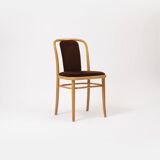 Suite de 2 chaises en bois courbé et velours marron par TON