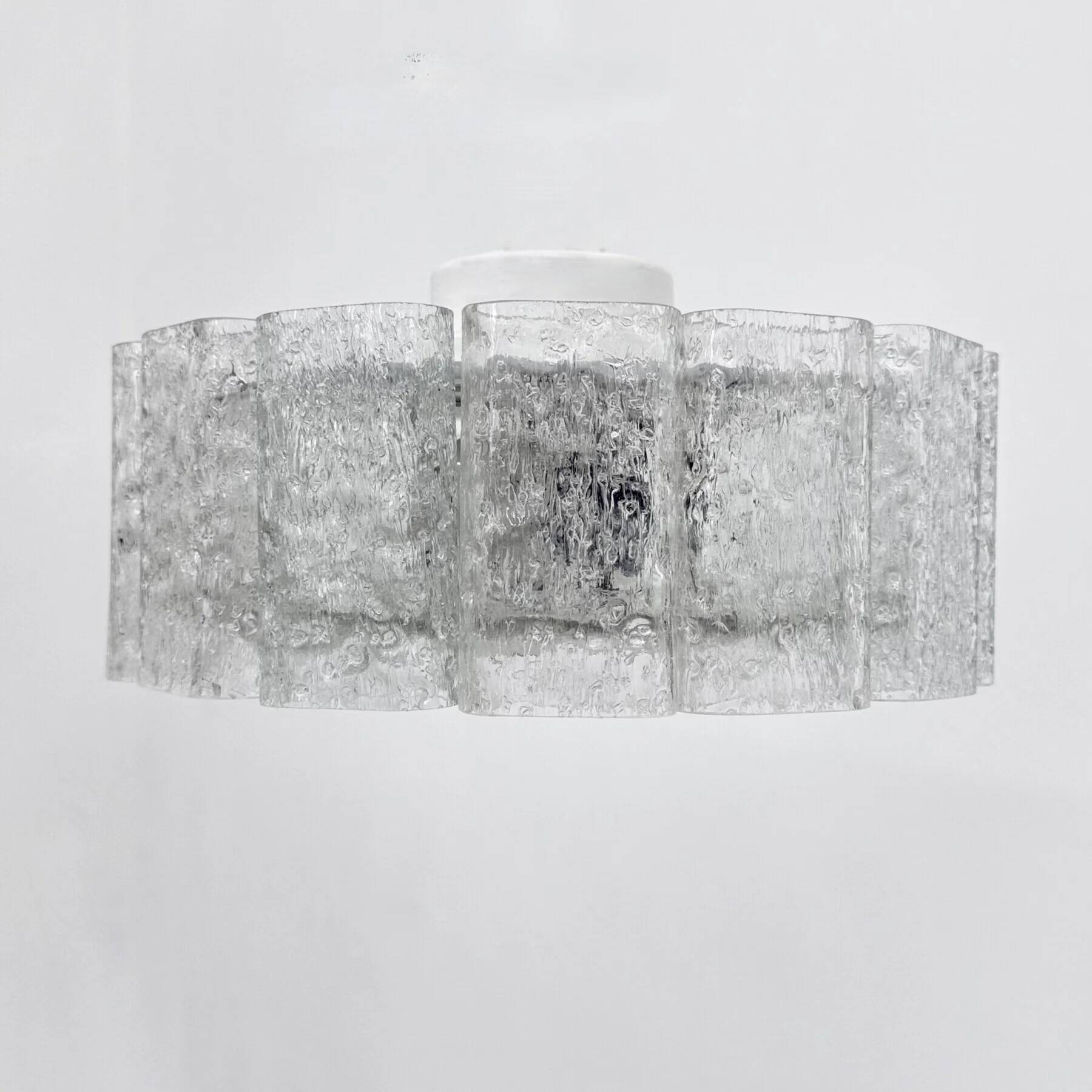 Mid-century glass tubes flush mount by Doria Leuchten, Germany, 1960s