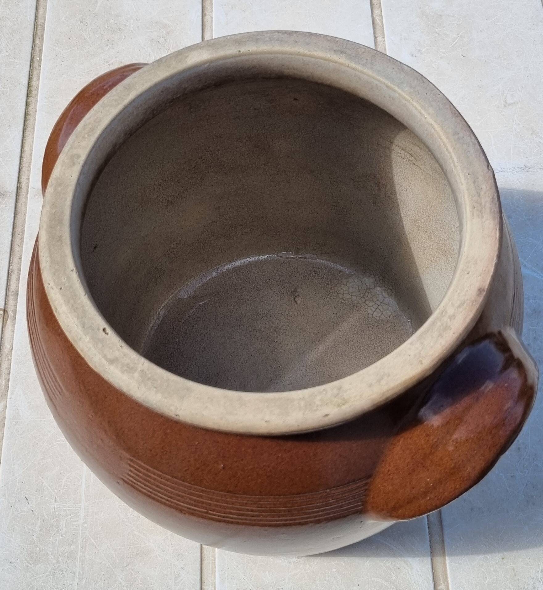 Vintage ceramic glazed stoneware pot