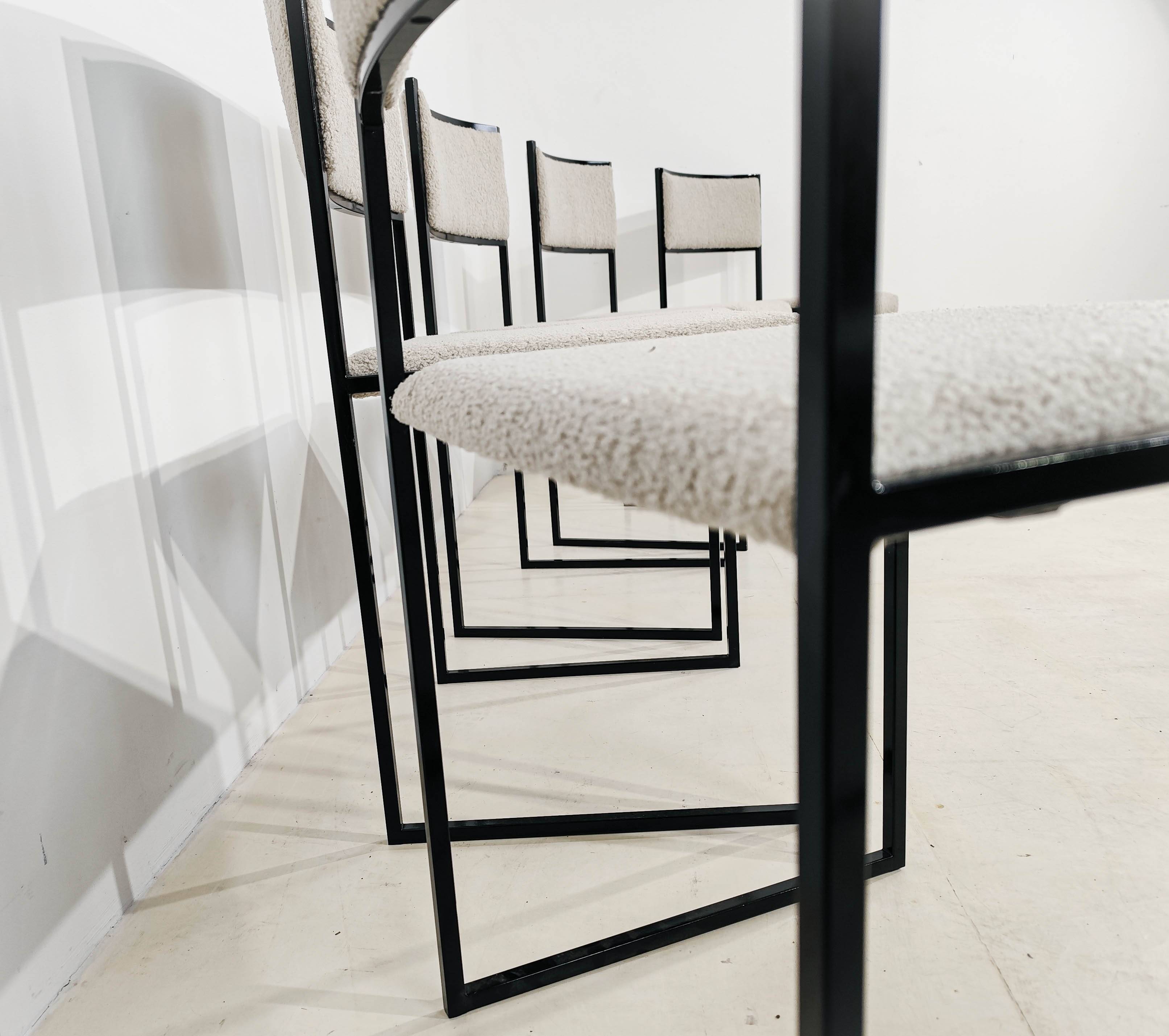 Ensemble de 6 chaises de salle à manger Willy style Rizzo