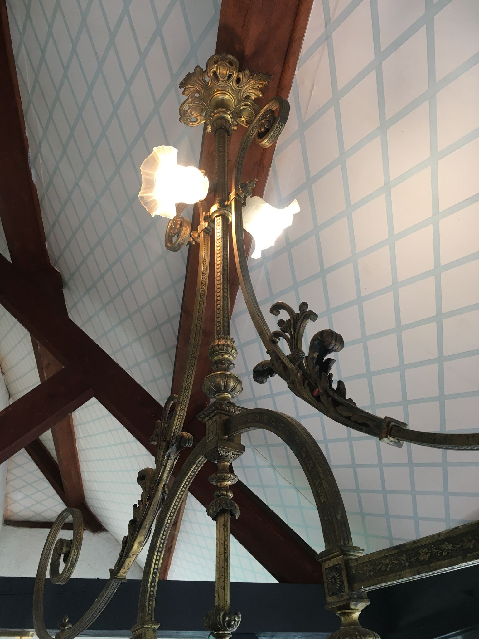 Bronze billiard chandelier