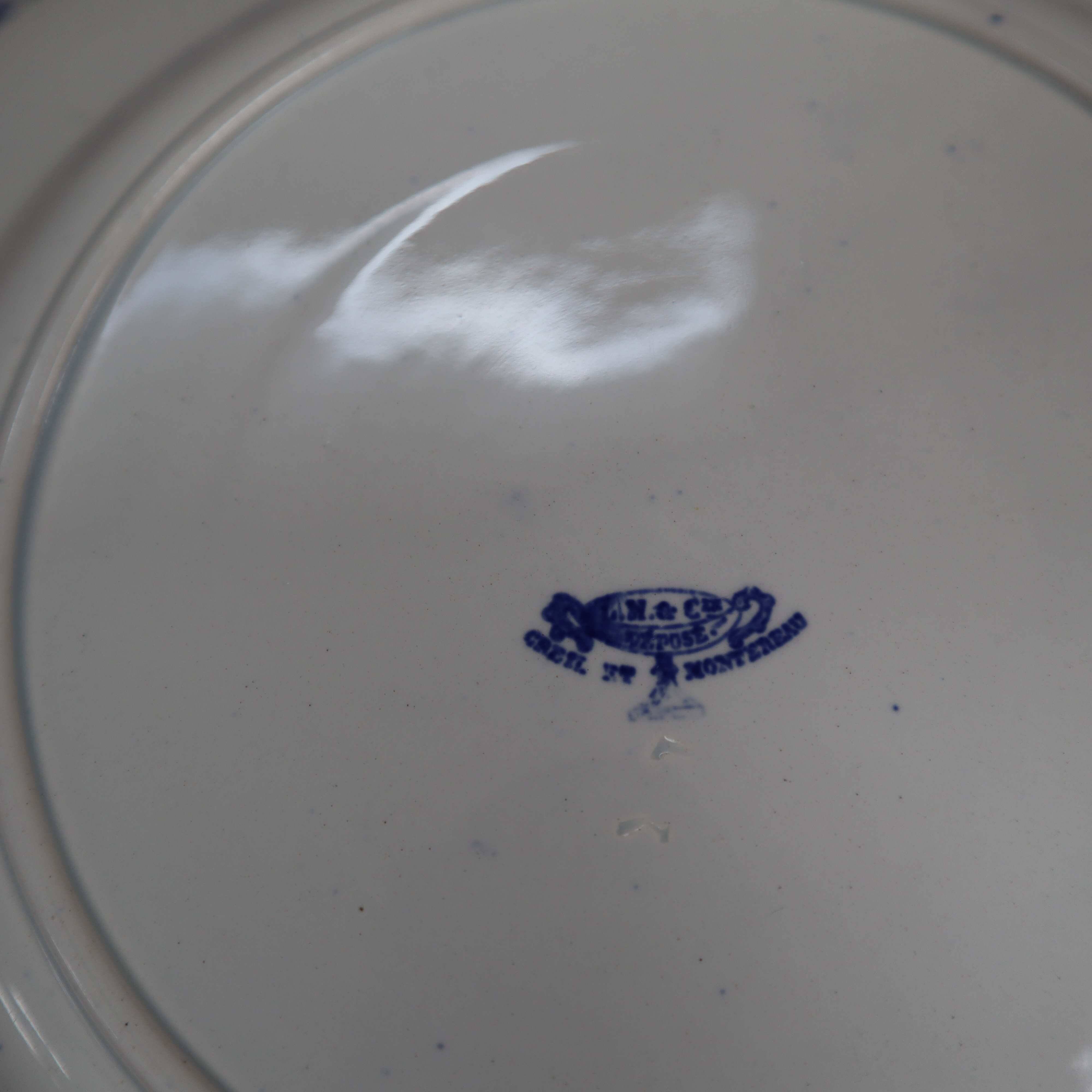 Creil & Montereau Terre de Fer plate Pagoda model 24cm