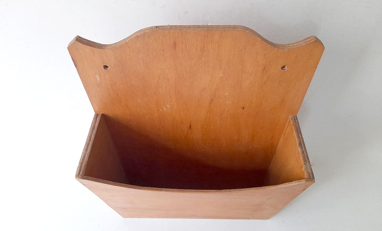Wooden box for wall mounting, mail holder