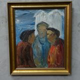 Fishermen, 1960s, oil on canvas, framed, Einar Emland (1916-1994)