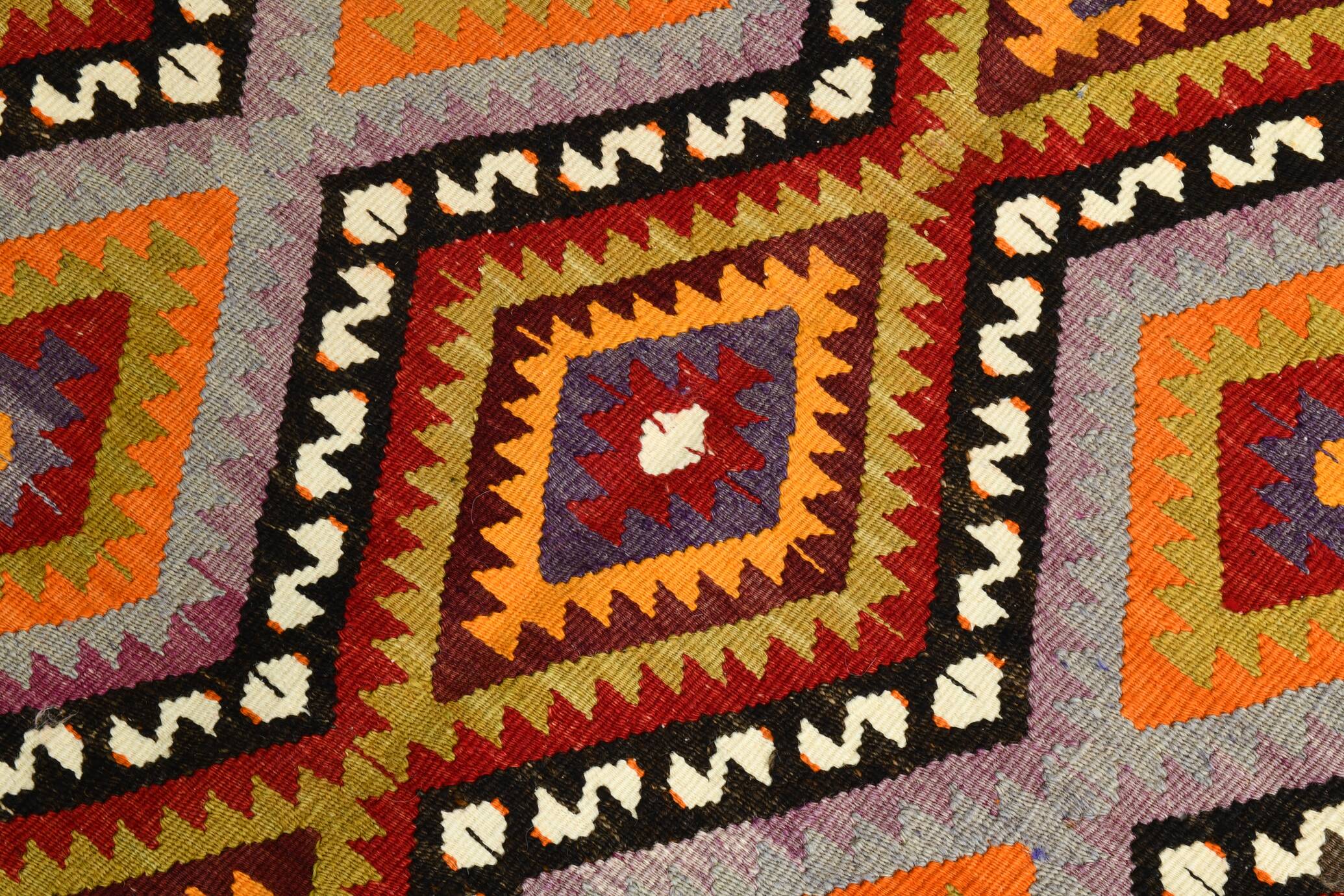 6x8 Multicolor Geometric Style Anatolian Vintage Kilim Rug, 177x236Cm