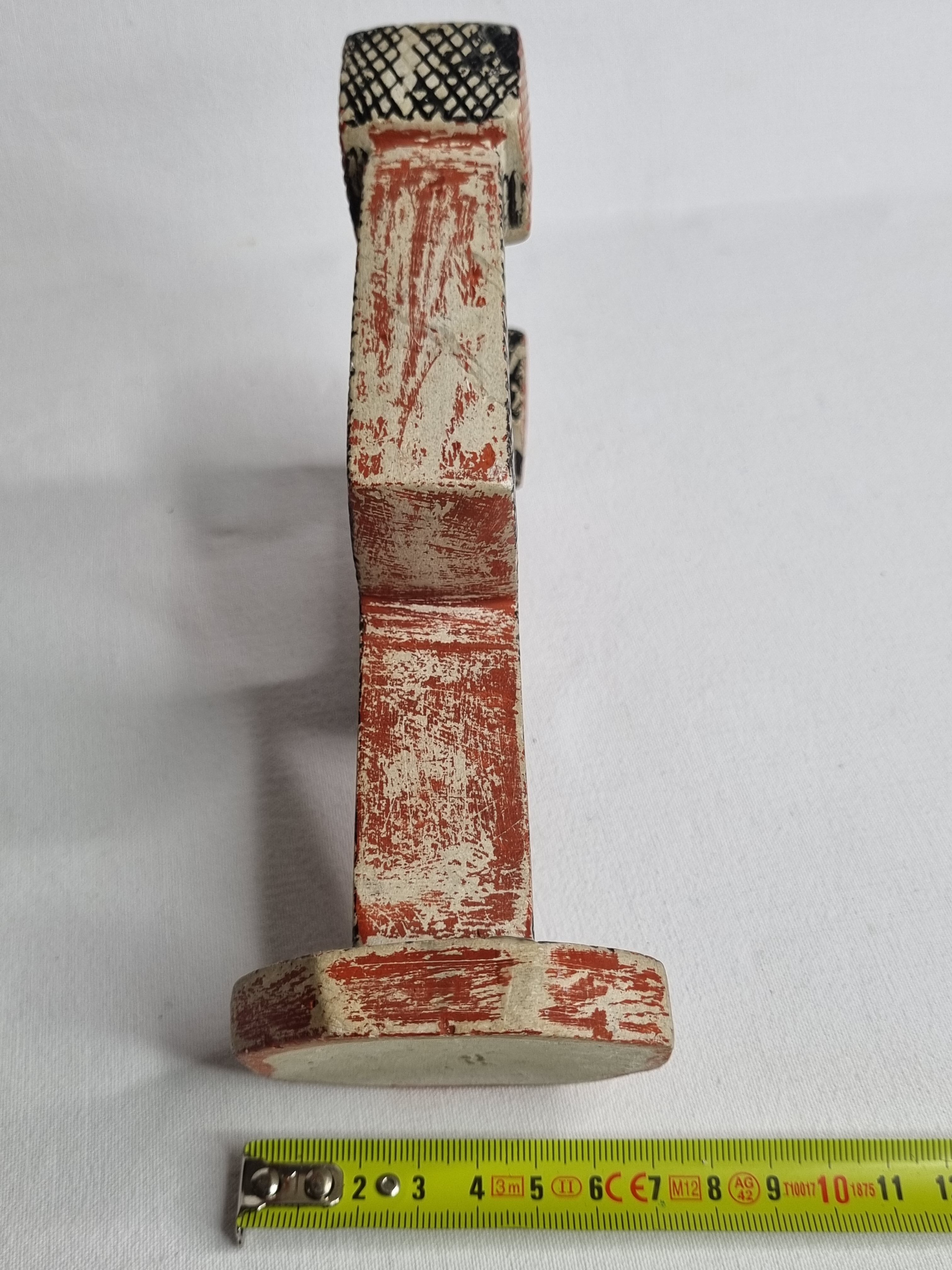 Ethnic candle holder with two branches, Moroccan handicrafts, 18 cm