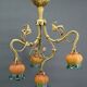 Lustre art nouveau en bronze doré, france, circa 1890