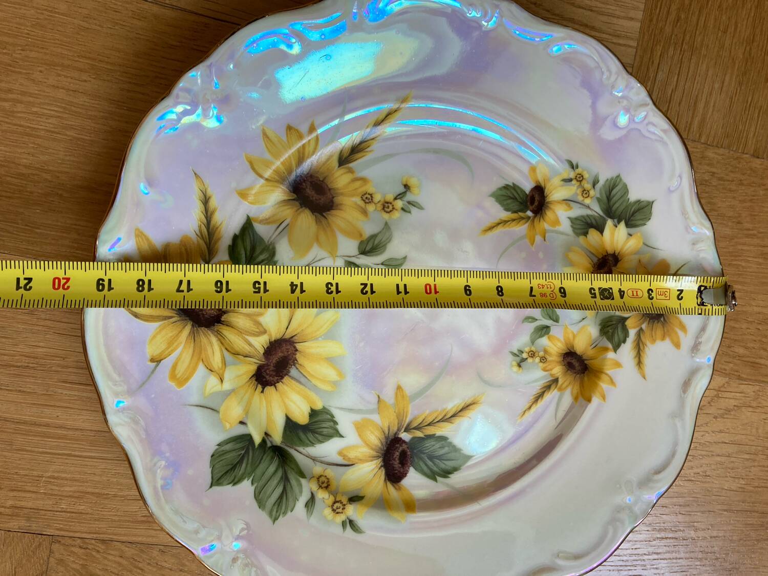 Vintage two-tone yellow glass ashtray