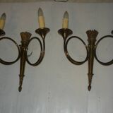 Pair of very large empire style wall lights with 2 lights