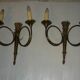 Pair of very large Empire style 2-light wall sconces