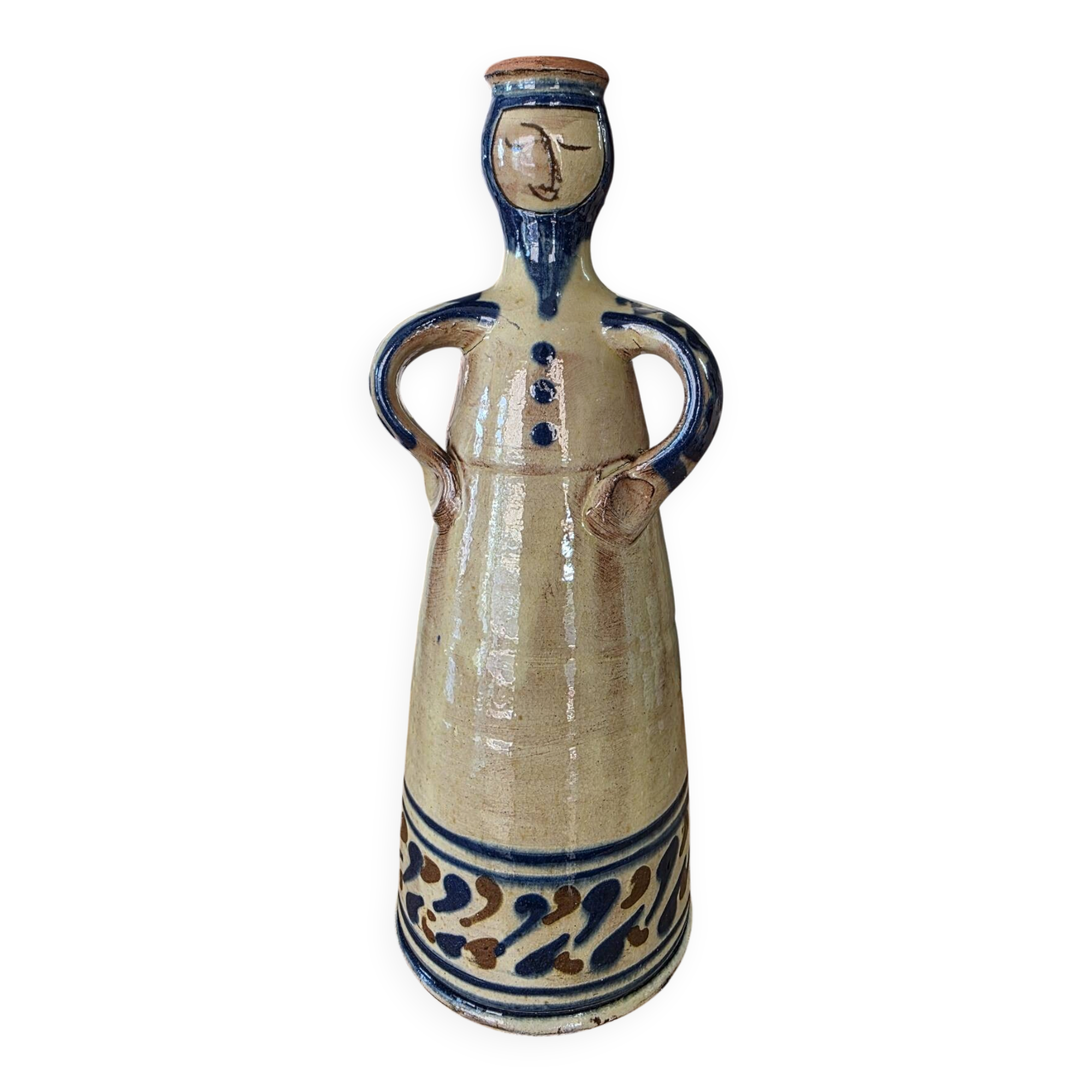 Vintage anthropomorphic vase signed and dated 1941