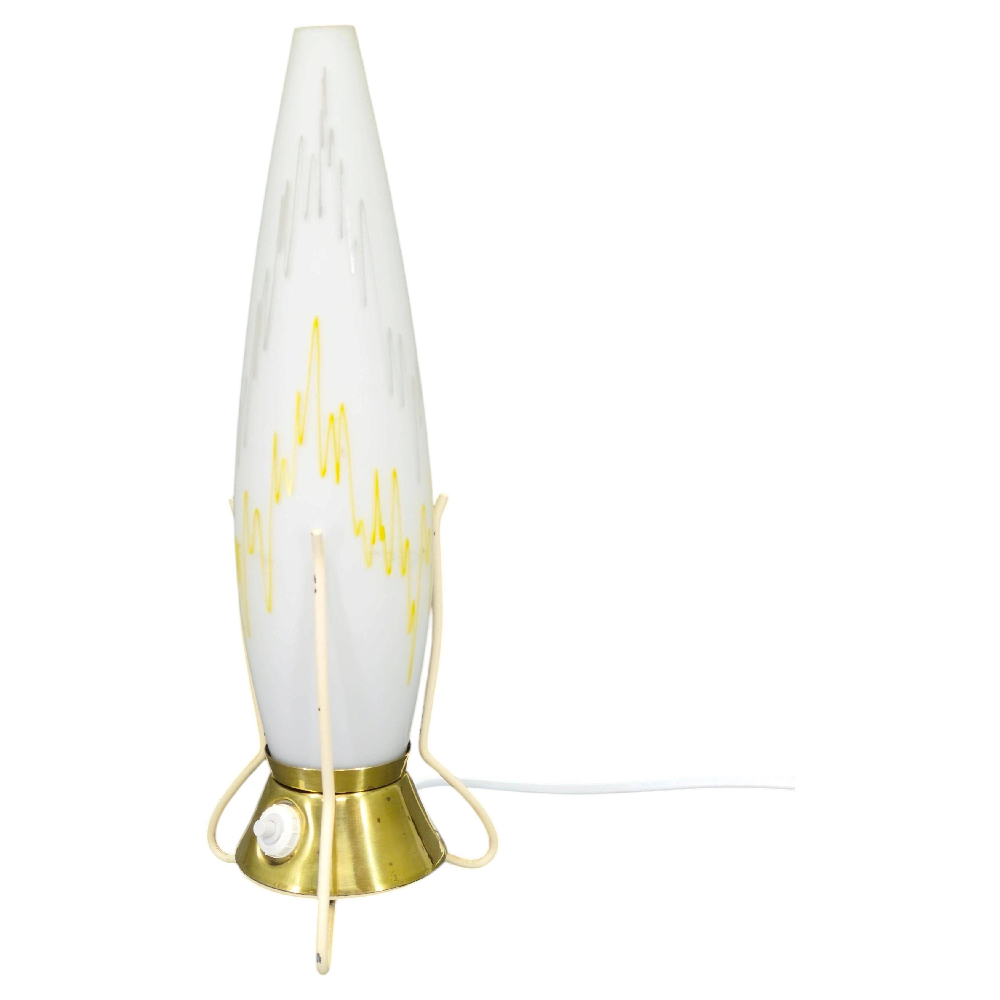 Zukov Czech Mid Century Glass Table Lamp, 1960s